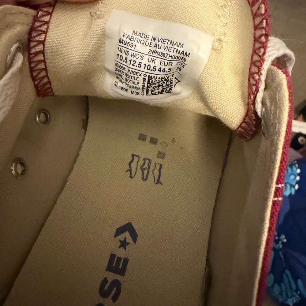 Converse Red and White Canvas Sneakers - Picture 4 of 4